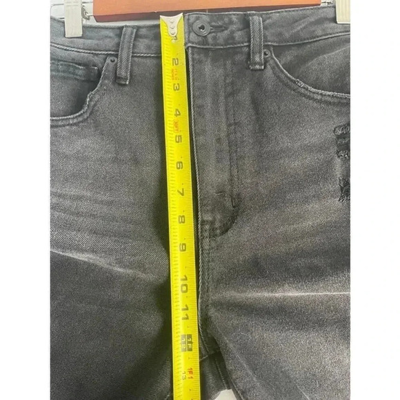 NWT Fashion Nova Cara Stretch Black Straight Leg Distressed Jeans Size 9 0149 - Picture 12 of 16